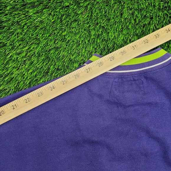 Vintage 90s UNIONBAY Ringer Sweatshirt Small 23x22 Blue - Picture 3 of 14